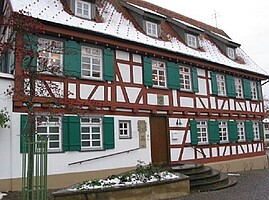 Gemeindebücherei Westerheim im Haus des Gastes: Gebäude im Winter