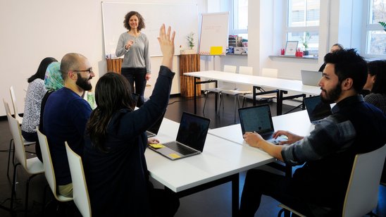 Wortmeldung bei einer Fortbildung