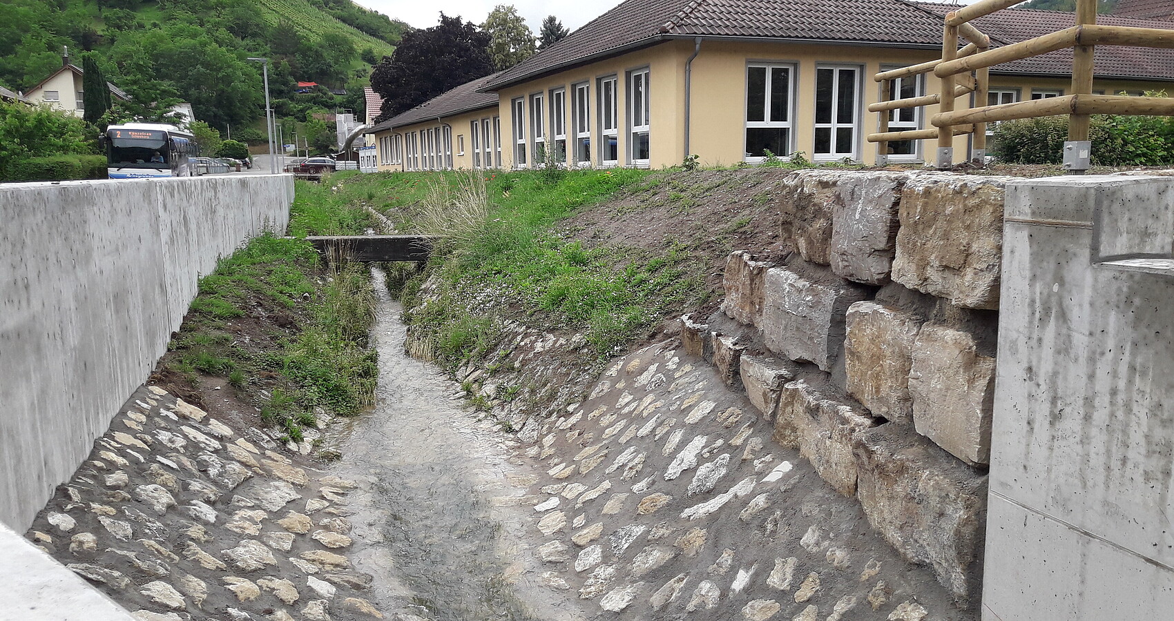 Bauabschnitt 3 - Einlaufbauwerk Forellenbach der Hochwasserschutzmaßnahmen in Niedernhall