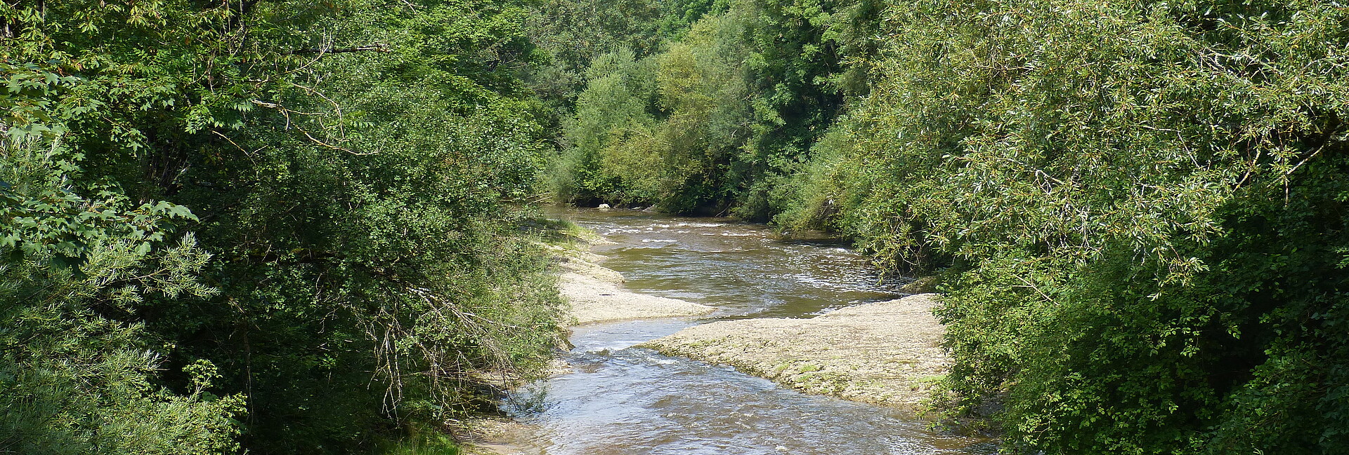 Blick auf den Fluss Untere Argen