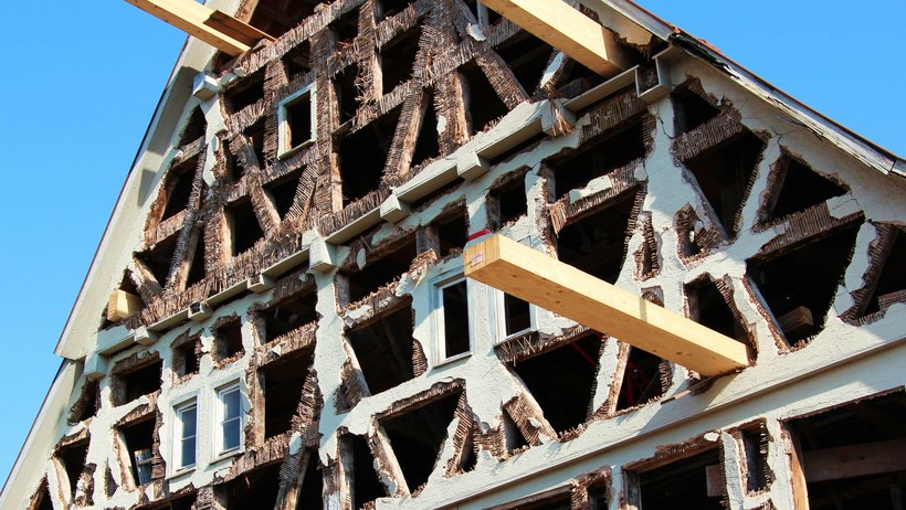 Umbau einer Fachwerkfassade