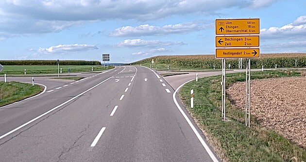 Das Foto zeigt die Kreuzung der B 311 mit der K 7545 