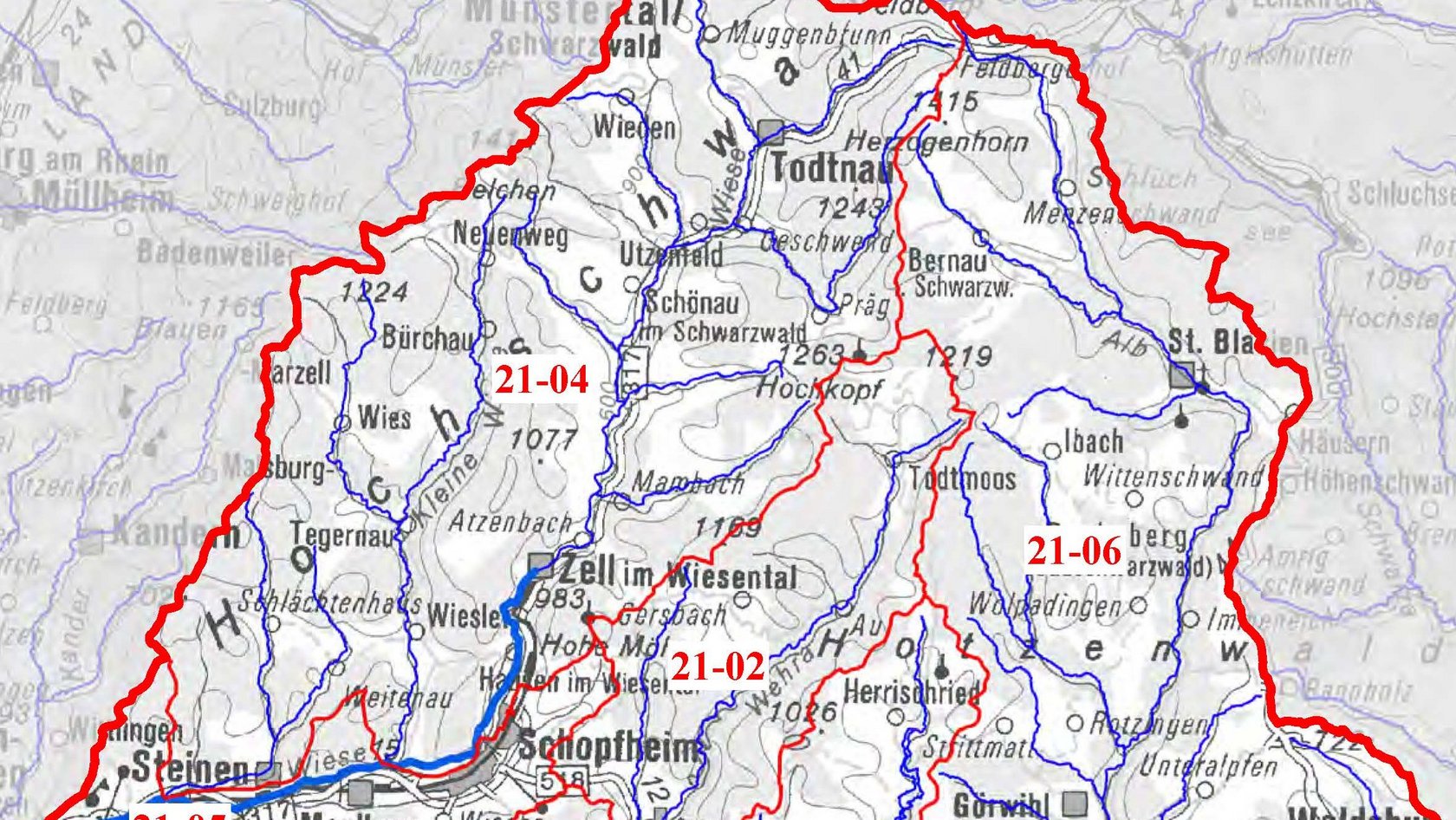 Übersichtskarte Teilbearbeitungsgebiet 21