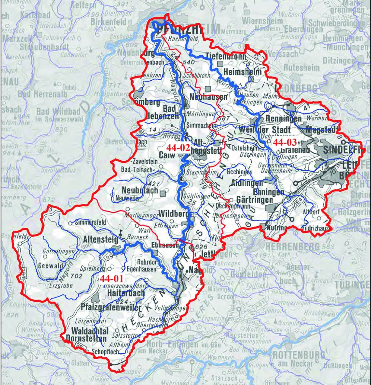 Übersichtskarte Teilbearbeitungsgebiet 44