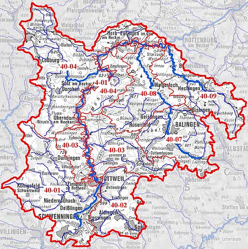 Übersichtskarte Teilbearbeitungsgebiet 40 der WRRL