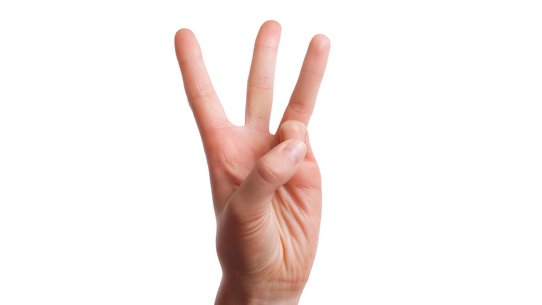 3 Finger werden gezeigt