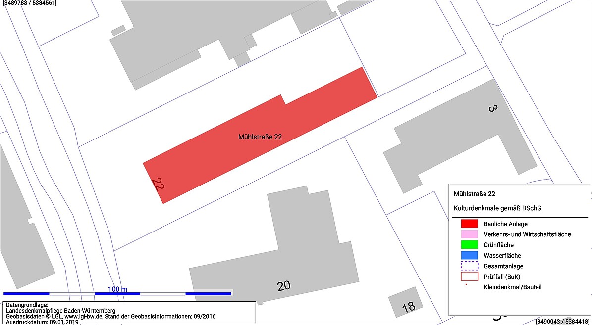 Kartierung Gebäude 71083 Herrenberg, Mühlstraße 22