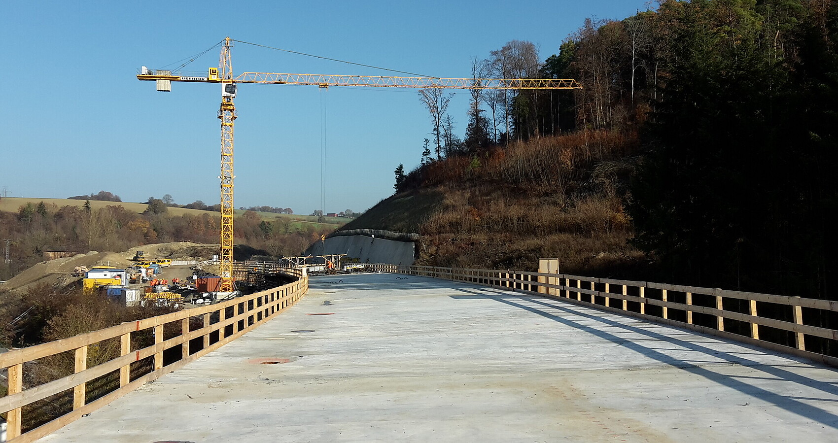 B 292 Ortsumgehung Adelsheim, Seckachtalbrücke im Bau