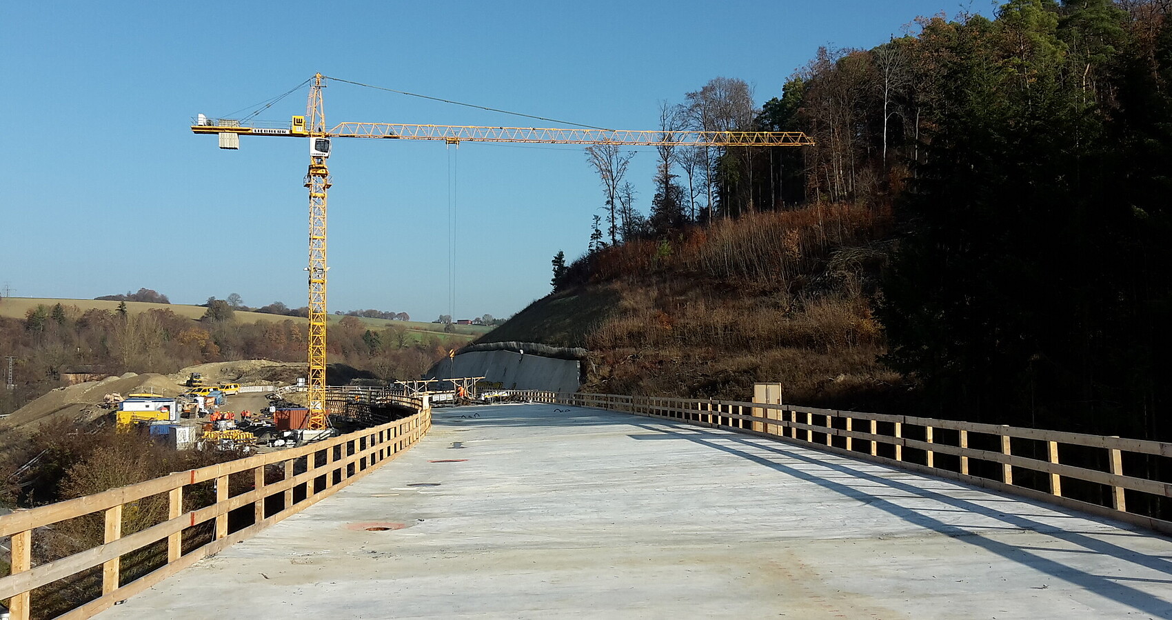 B 292 Ortsumgehung Adelsheim, Seckachtalbrücke im Bau