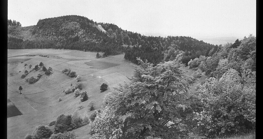 Blick vom Irrenberg zum Hundsrücken im Jahr 1936
