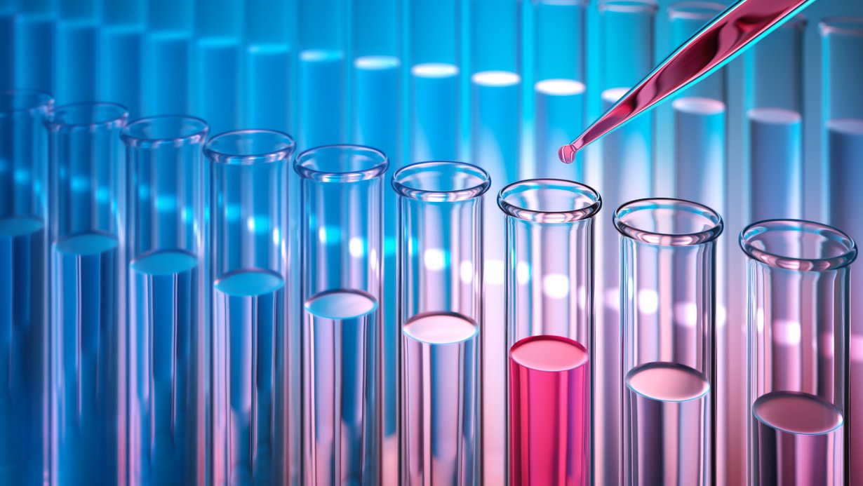 Reagenzgläser mit farbiger Flüssigkeit