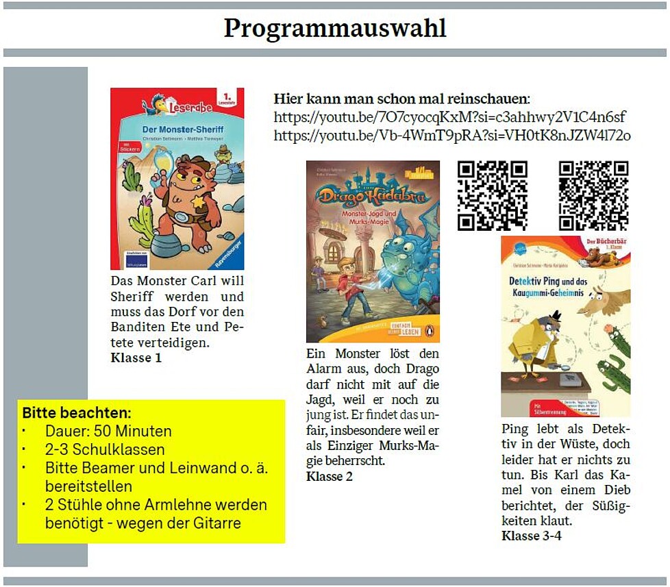 Auszug aus der Programmseite der Frederick-Veranstaltungsreise 2025 mit Christian Seltmann
