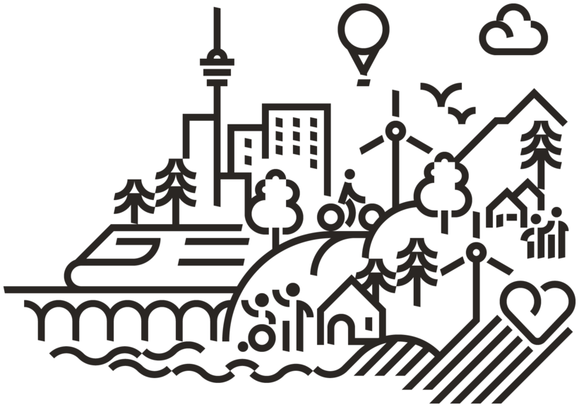 symbolbild Baden-Württemberg Panorama, eine Zusammenstellung von illustrativen Icons, welche typisch für Baden-Württemberg sind