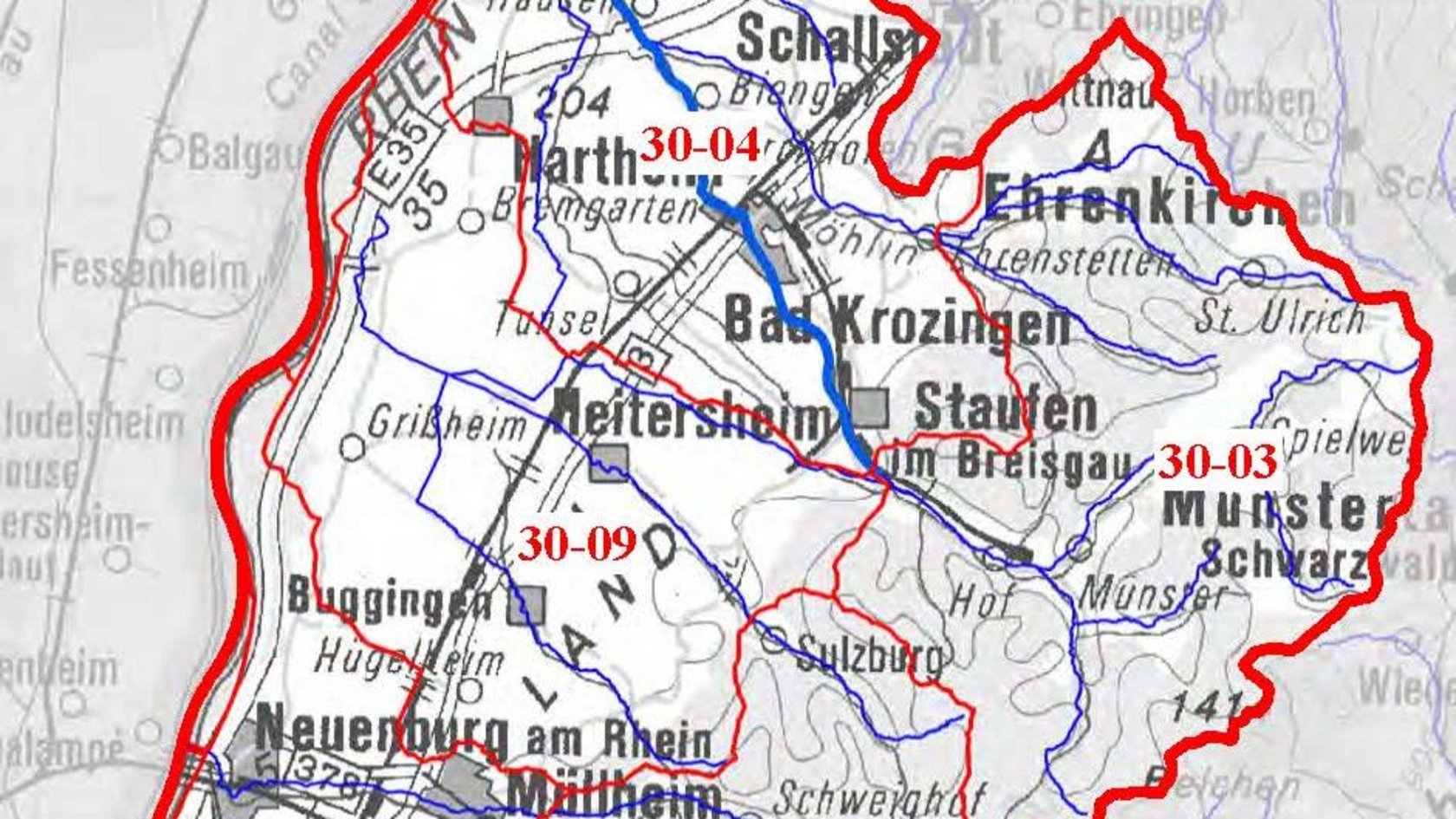Karte des Teilbearbeitungsgebiets 30