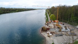 Baustelle Einlassbauwerk mit Fischpass