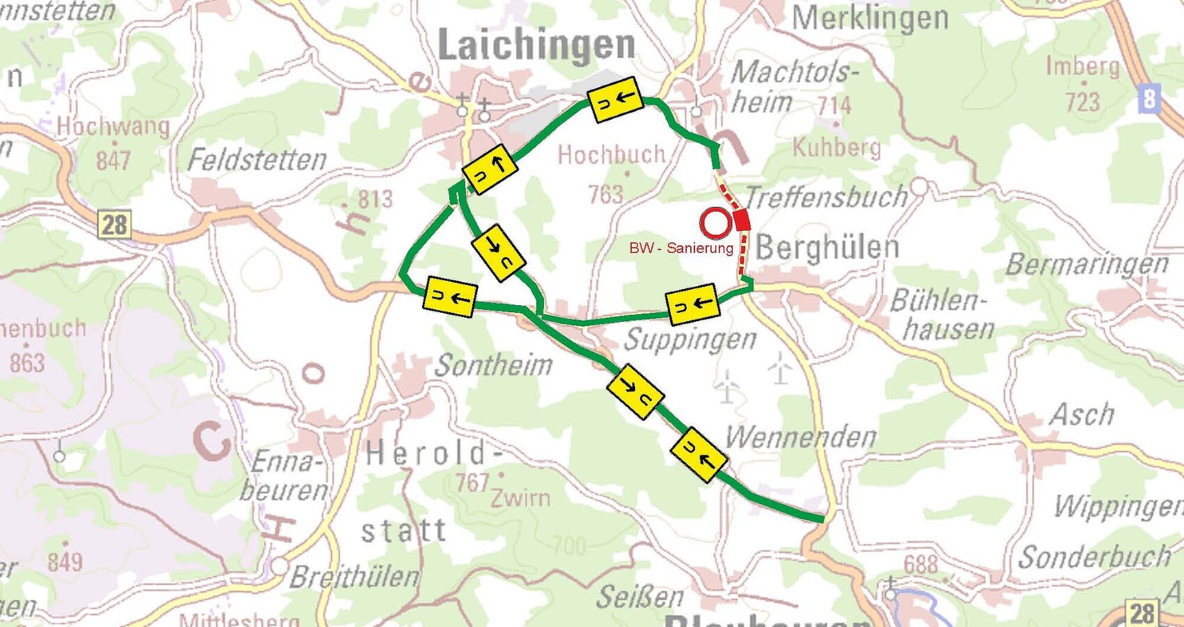 L 1230 - Lageplan - Umleitungsskizze