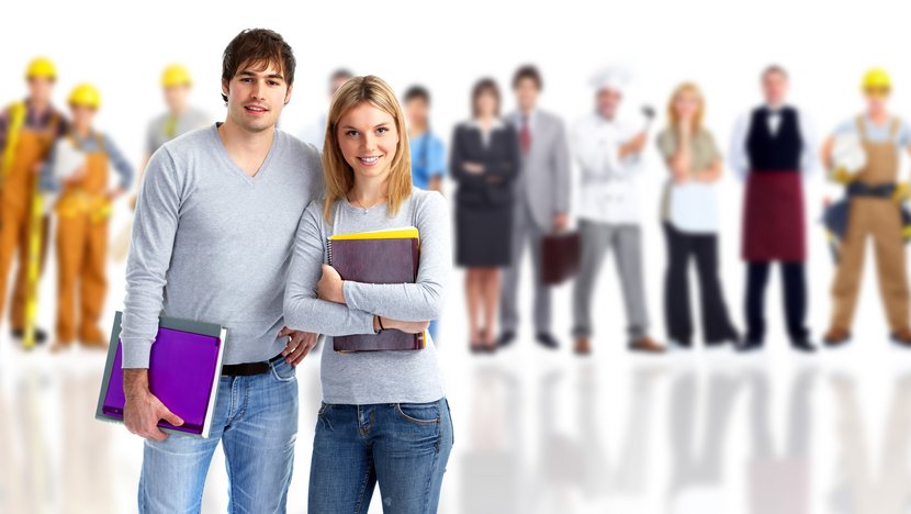 Gruppe von Berufsschülern