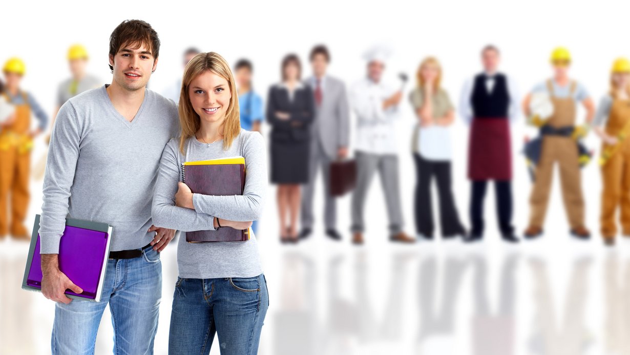 Gruppe von Berufsschülern