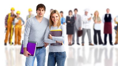 Gruppe von Berufsschülern