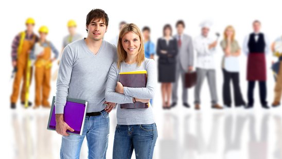 Gruppe von Berufsschülern