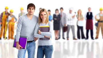 Gruppe von Berufsschülern