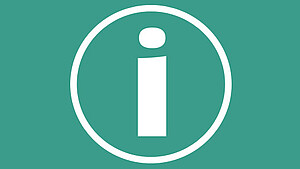 Info-Button auf grünem Hintergrund