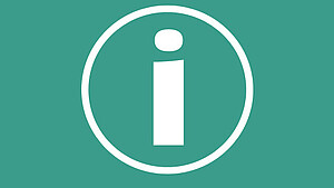 Info-Button auf grünem Hintergrund