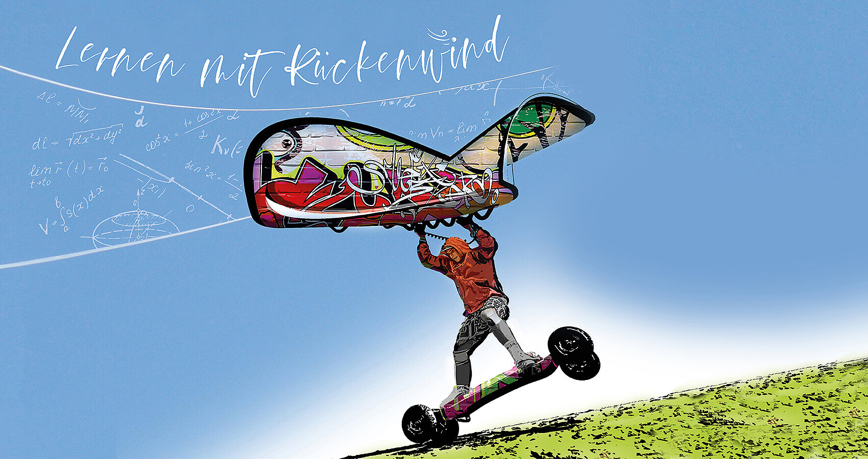 Ein Jugendlicher auf einem Skateboard