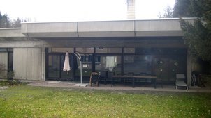 Ehemaliges Hallenbad, Südseite, Ansicht vom Innenhof aus, 72108 Rottenburg-Bad Niedernau, Badstraße 83 - 85