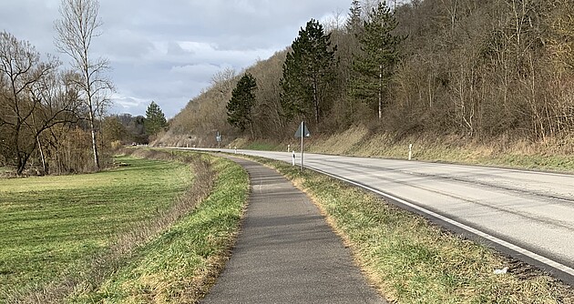 Das Bild zeigt den Radweg entlang der L 359