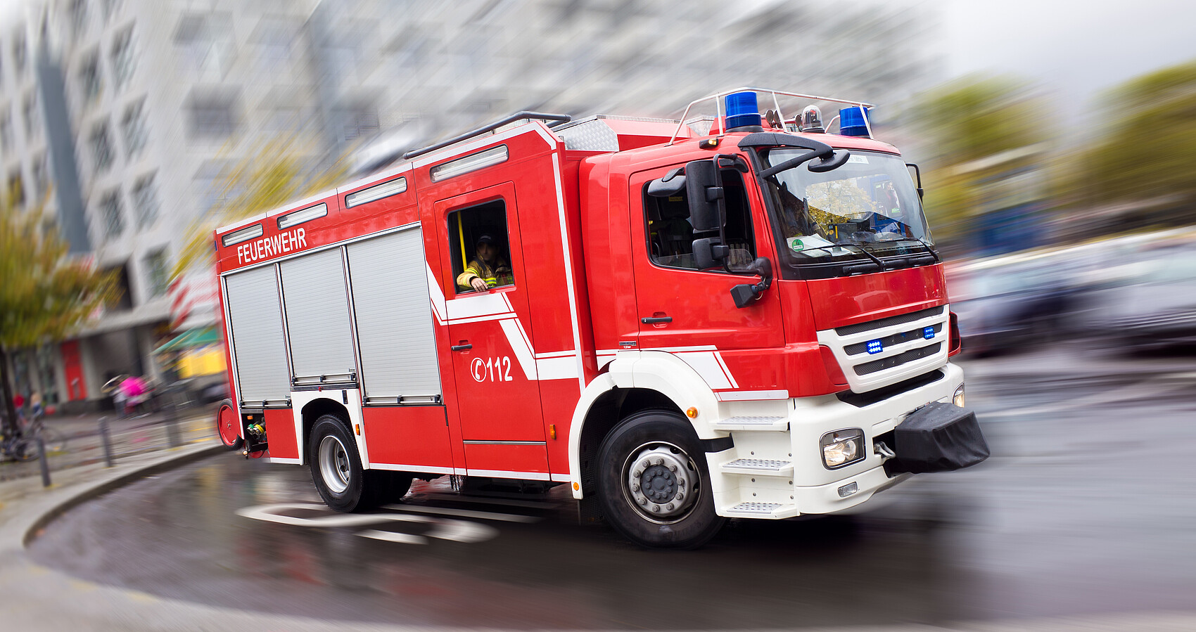 Bild zeigt ein Feuerwehrauto