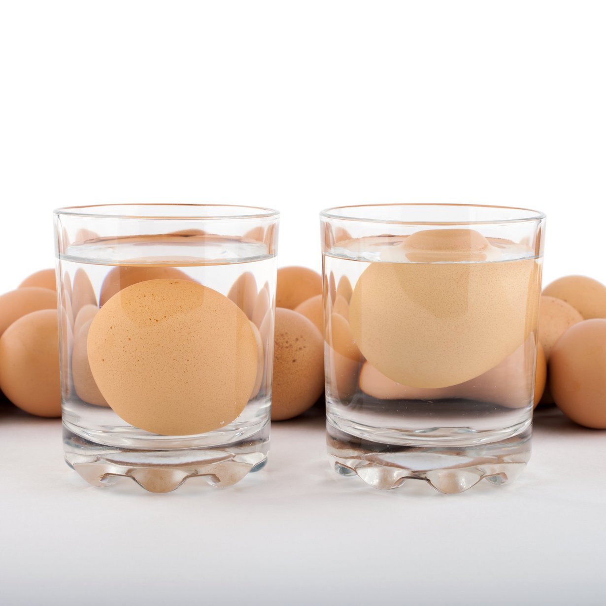 Eiertest im Wasserglas