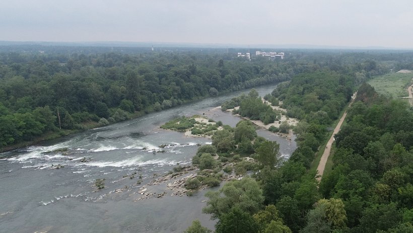 Luftaufnahme des Rheins