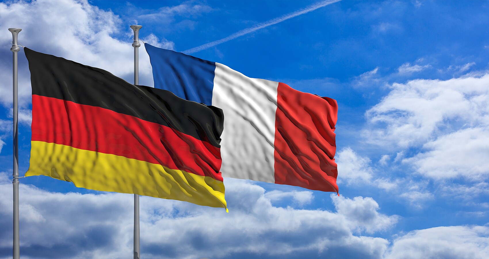 Deutsche und französische Flagge