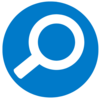 Symbolbild Überwachung, weiße Lupe auf blauem Hintergrund