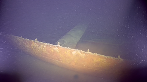 Blick in den Rumpf des abgewrackten und versenkten ersten Salondampfers am Bodensee – der SD Baden/ehemals Kaiser Wilhelm – am Seegrund 
