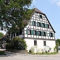 Fachwerkgebäude der Gemeindebücherei Dettenhausen im Bürgerhaus