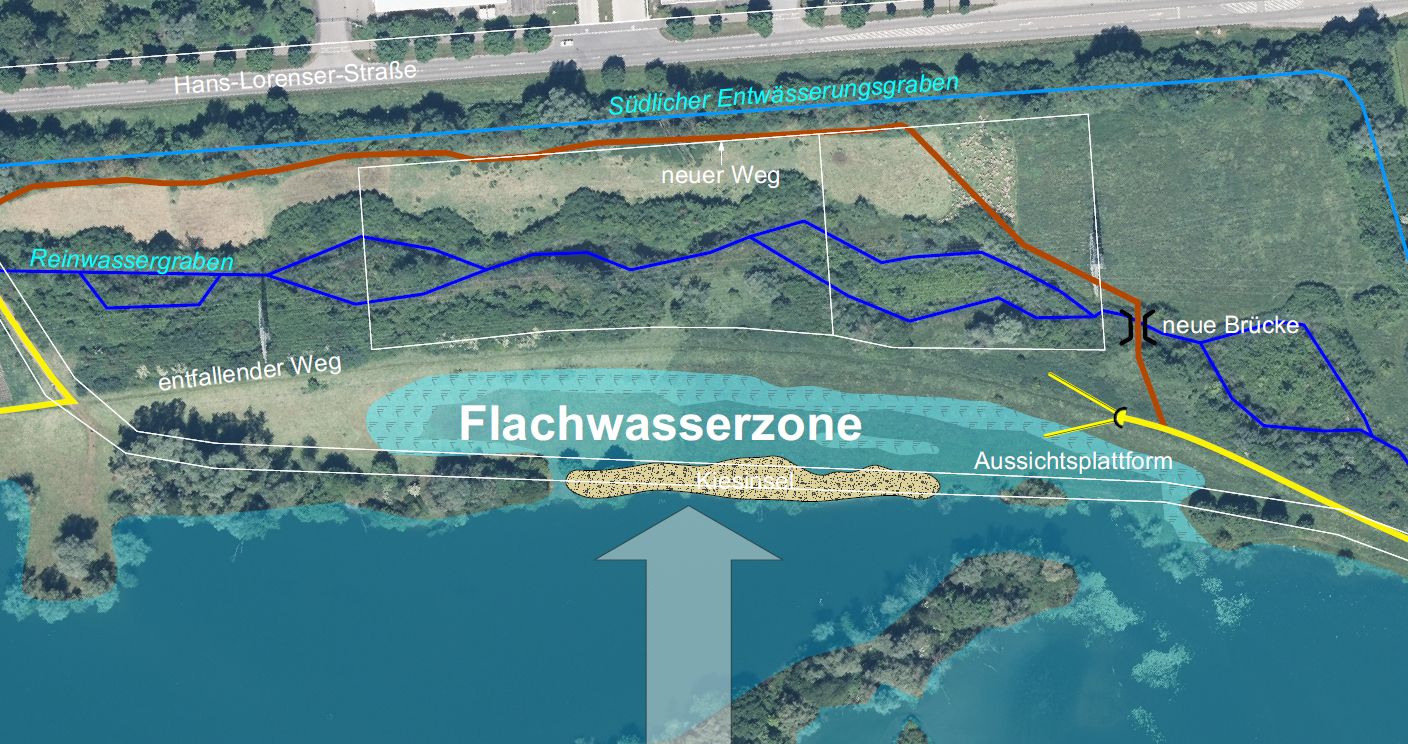 Umgestaltung des Ufers im Naturschutzgebiet Lichternsee