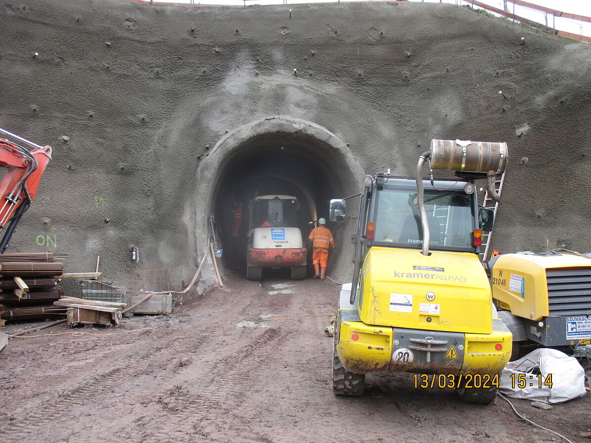 Tunnelvortrieb bei 15m Tiefe