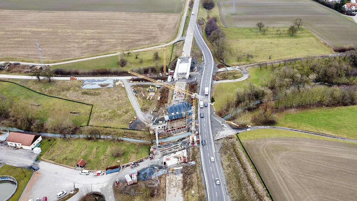 Luftaufnahme der Baumaßnahme