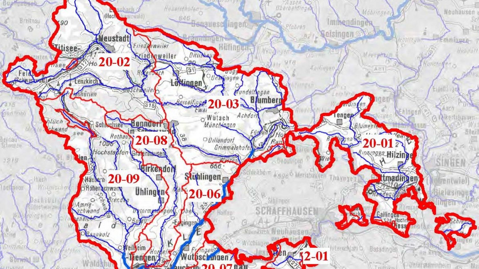 Übersichtskarte Teilbearbeitungsgebiet 20