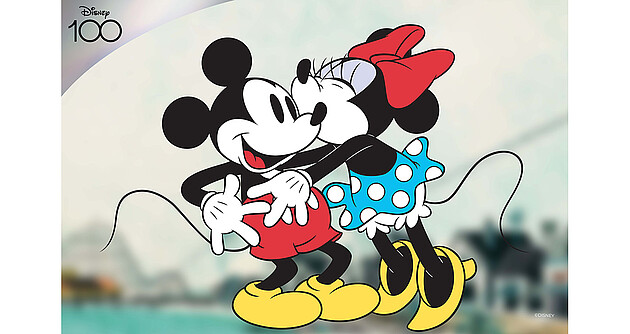 Das Foto zeigt die Comicfiguren Micky Maus und Minnie Maus