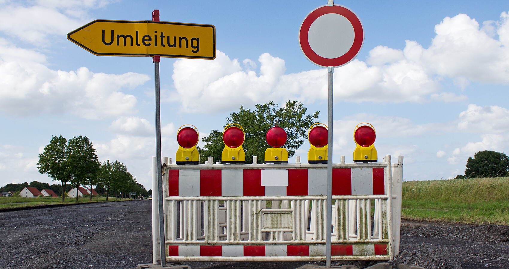 Straßensperrung mit Umleitung