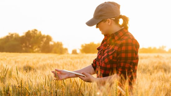 Gutachterin auf dem Feld