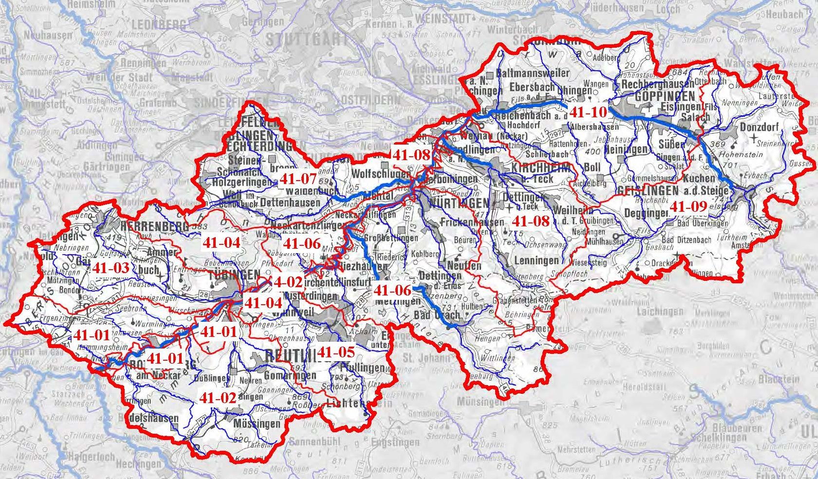 WRRL - Übersichtskarte Teilbearbeitungsgebiet 41