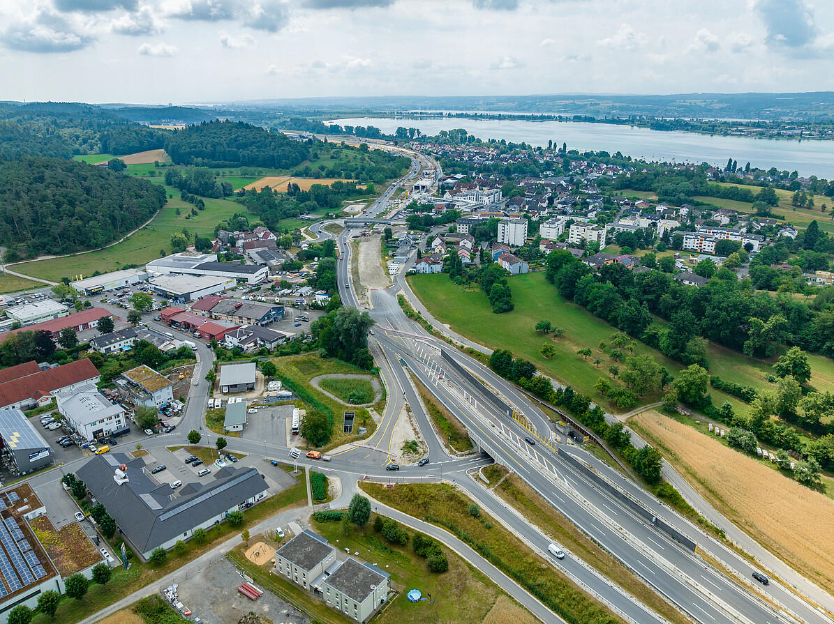 Blick von Allensbach Mitte in Richtung Baustelle