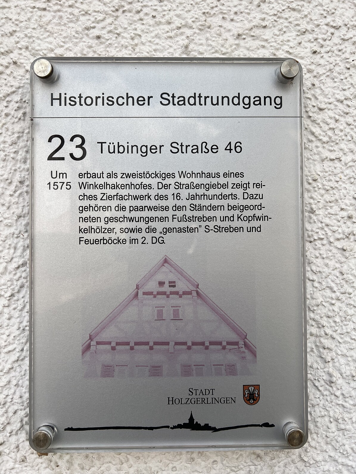 Informationstafel, 71088 Holzgerlingen, Tübinger Straße 46