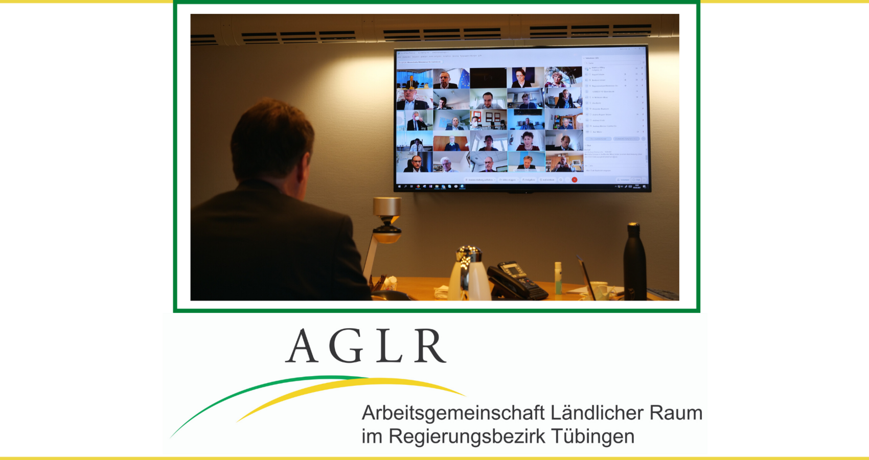 Blick auf die virtuelle AGLR-Sitzung - RP Tappeser im Vordergrund