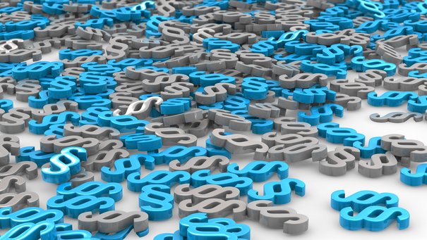 Blaue und graue Paragraphenzeichen