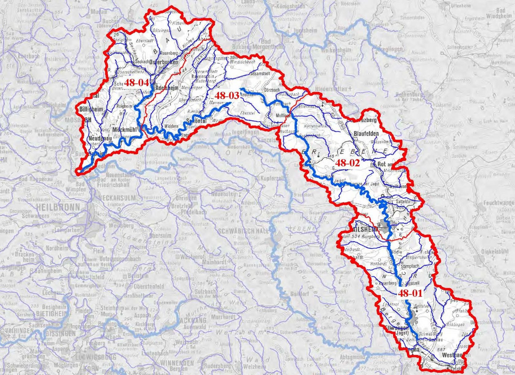 WRRL - Übersichtskarte Teilbearbeitungsgebiet 48
